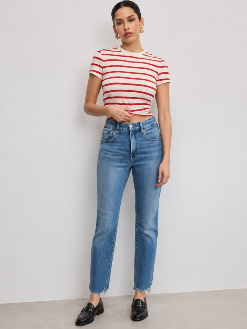Good American Good Legs Straight Jeans Size 14-MSRP$169